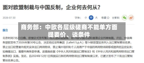 商务部：中欧各层级磋商不能单方面提要价	、谈条件-第2张图片