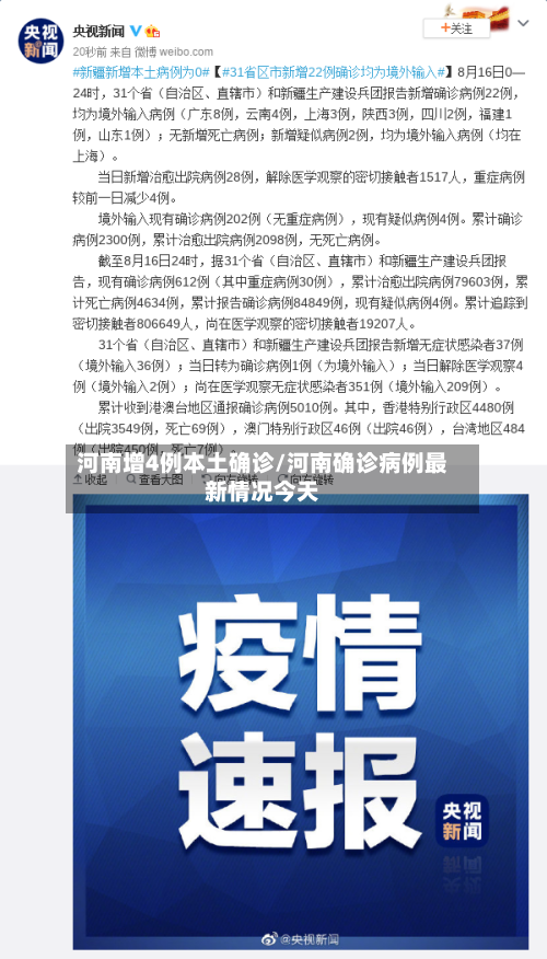 河南增4例本土确诊/河南确诊病例最新情况今天