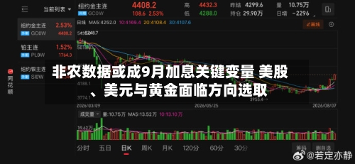 非农数据或成9月加息关键变量 美股、美元与黄金面临方向选取-第2张图片